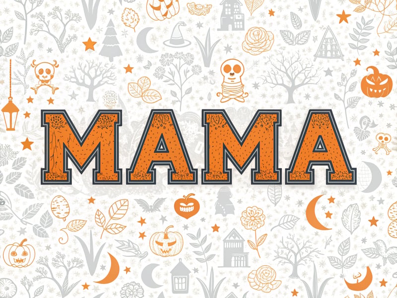 Halloween MAMA Varsity Font Design