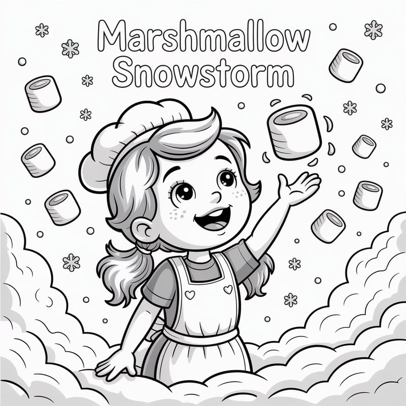 Bella Baking in Marshmallow Snowstorm