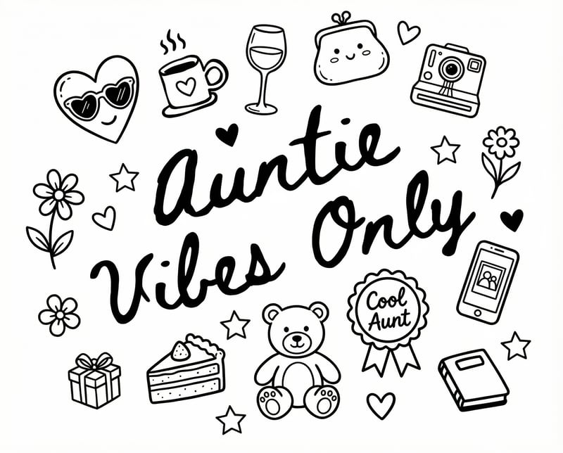 Auntie Vibes Only Doodle Design