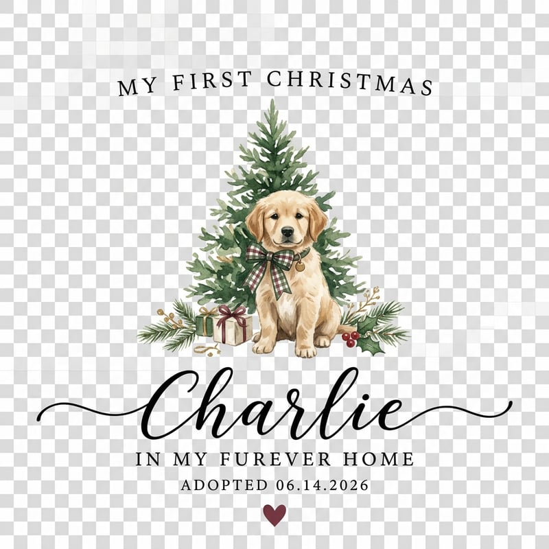 Watercolor Golden Retriever Christmas Ornament