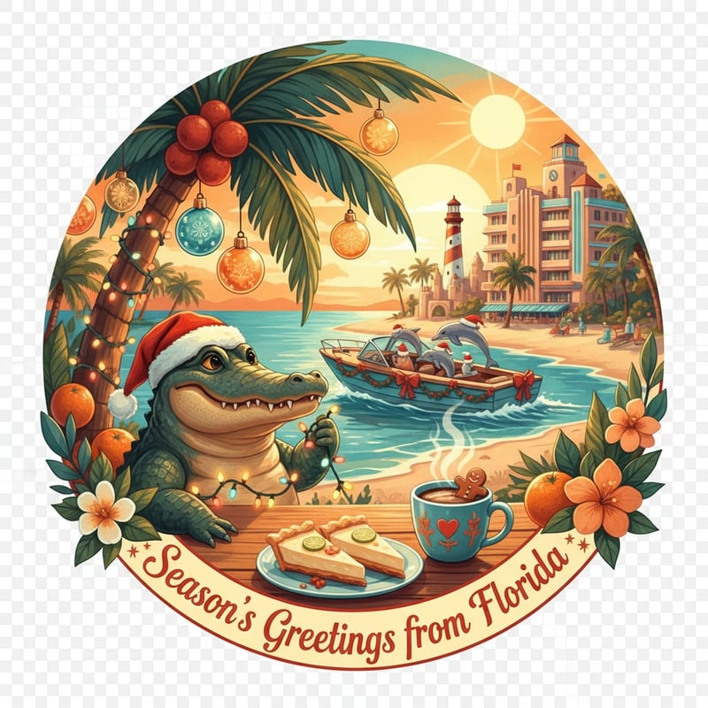 Whimsical Florida Christmas Design