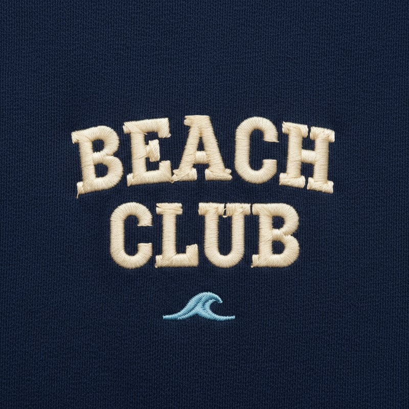 Bold Beach Club Embroidery Design