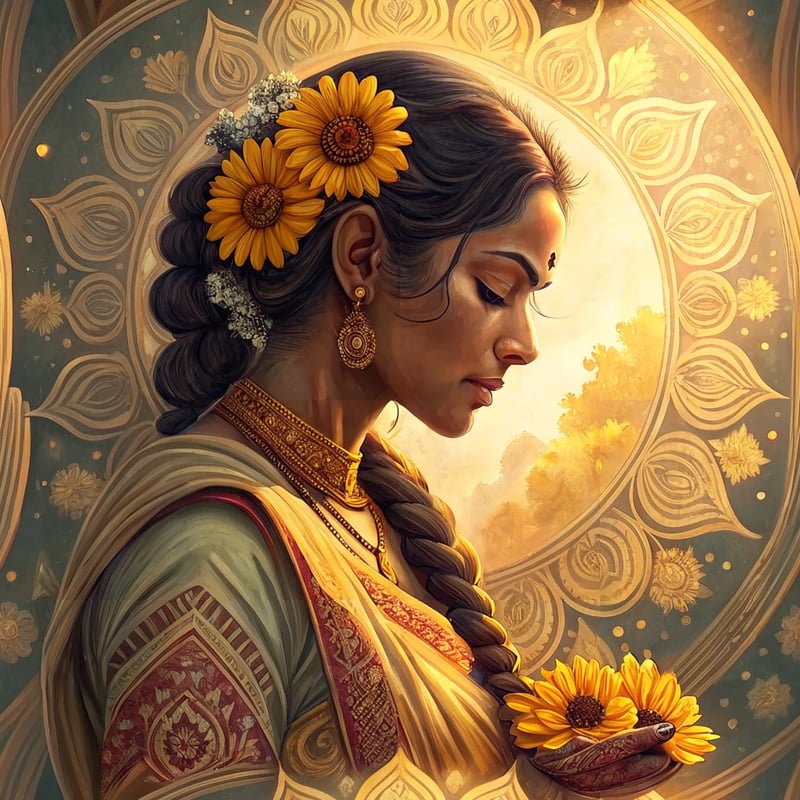 Elegant Indian Mother in Traditional Saree