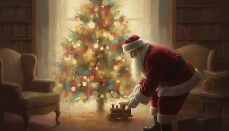 Intimate Santa Oil Painting