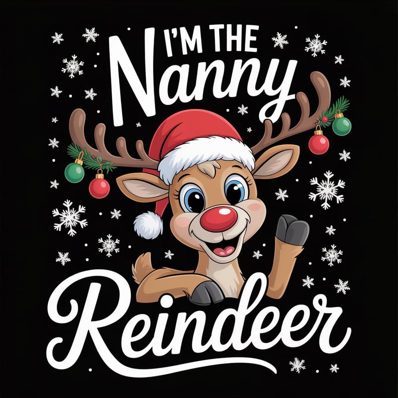 Festive Cartoon Reindeer Illustration