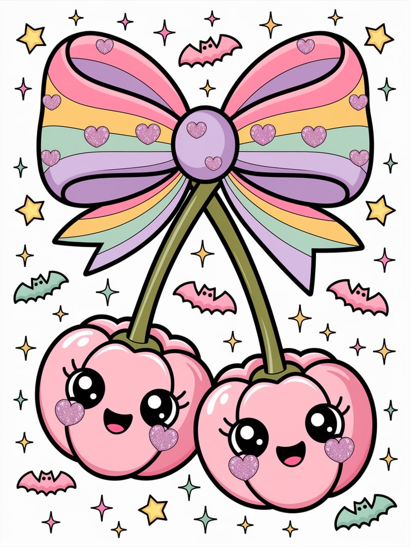 Pastel Candy-Pumpkin Halloween Illustration