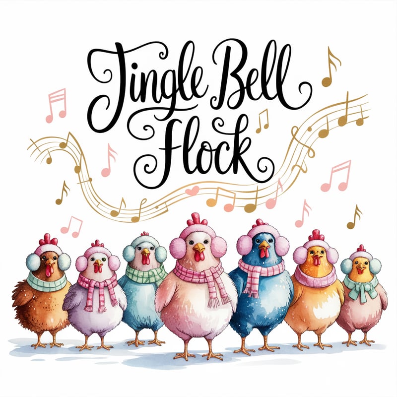 Whimsical Chicken Choir Illustration