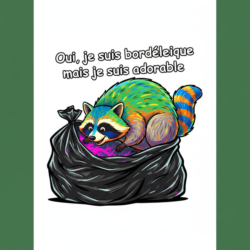 Playful Raccoon Cartoon Illustration