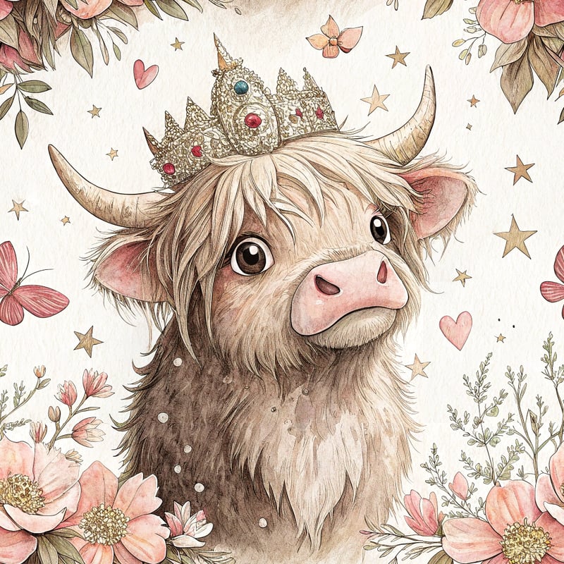 Snarky Highland Cow Illustration
