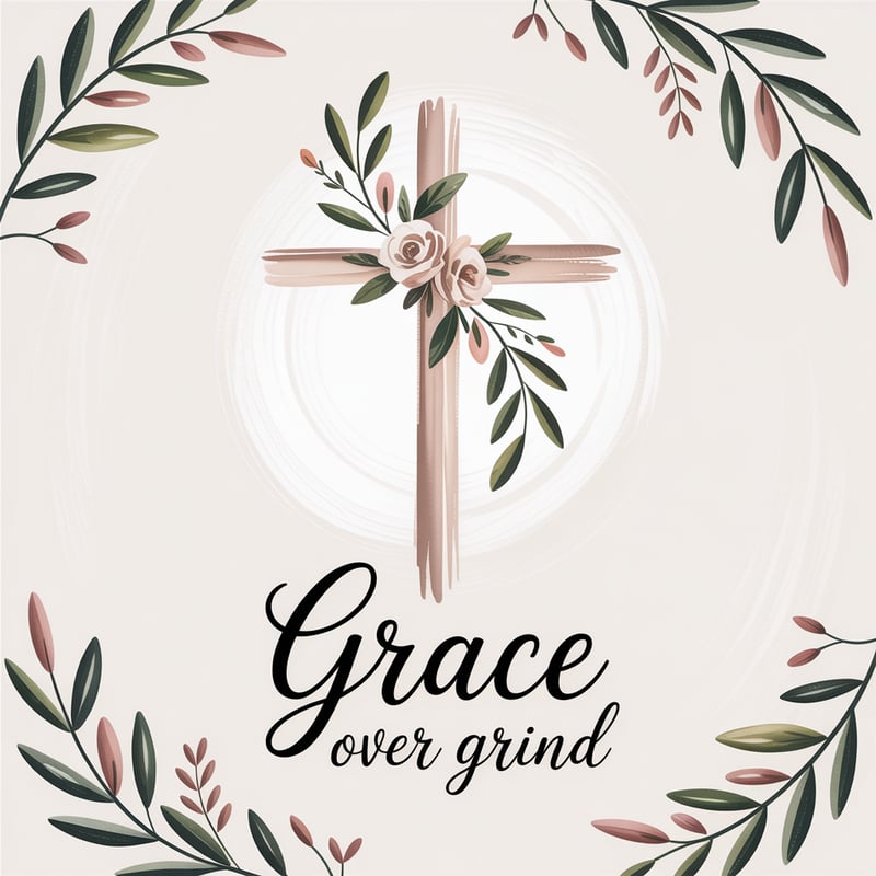 Minimalist Cross with Olive Branches