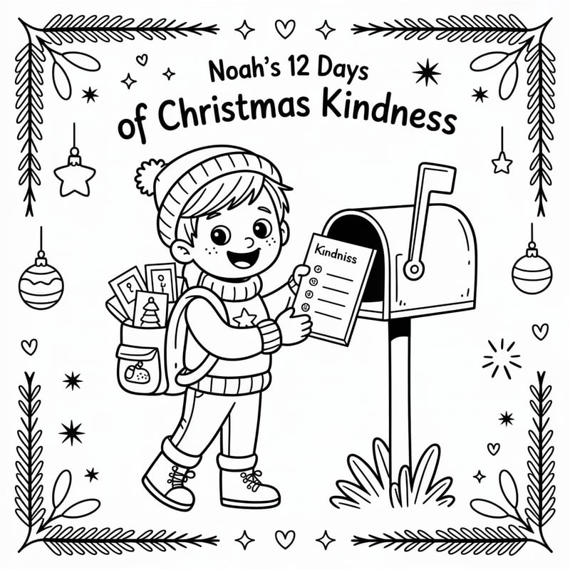 Noah’s Christmas Kindness Coloring Page