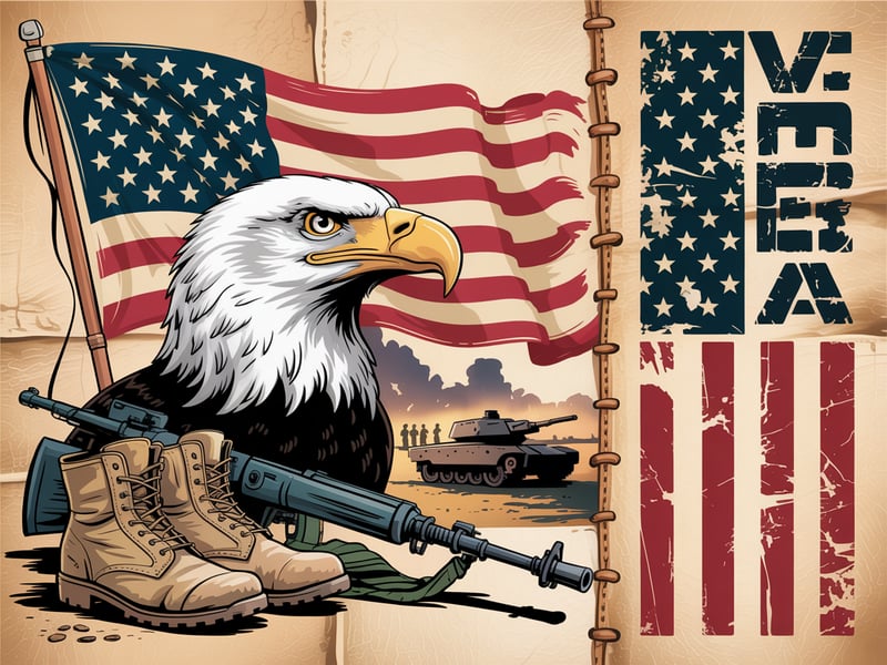 Vintage Patriotic Military Collage
