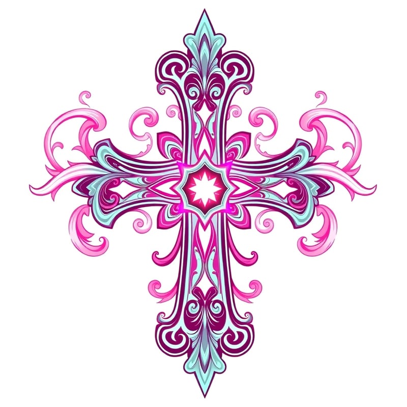 Symmetrical Fantasy Cross Illustration