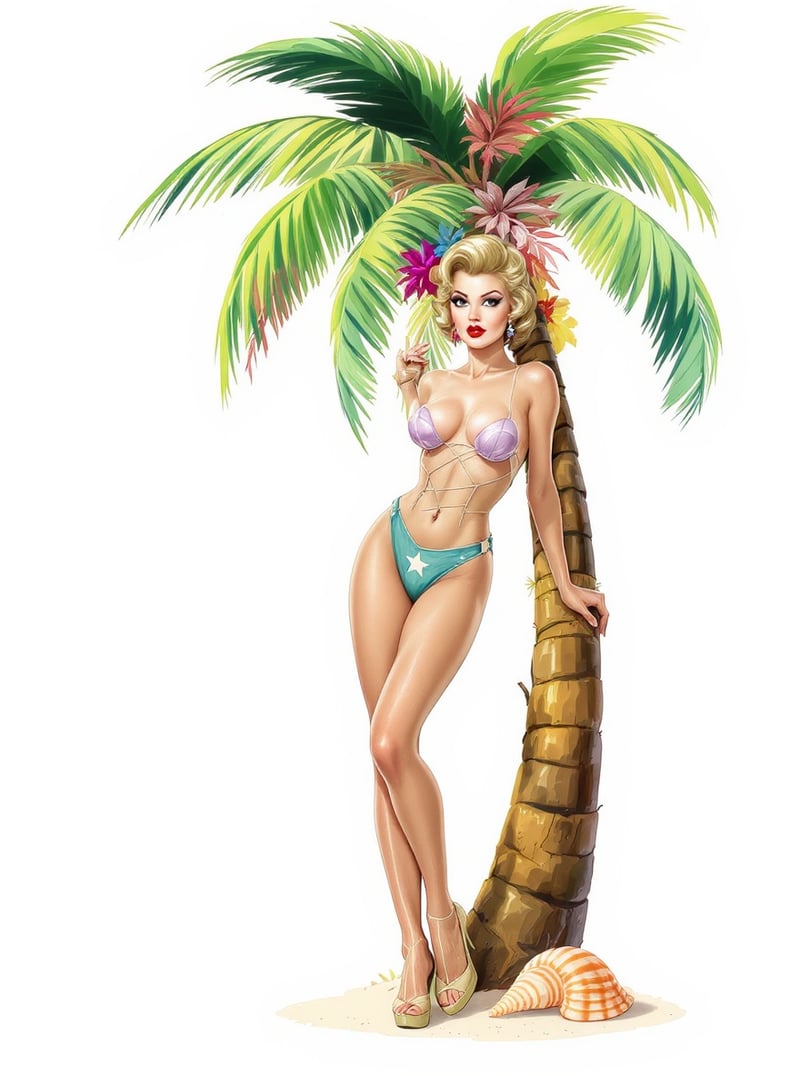 Tropical 50s Pinup PNG