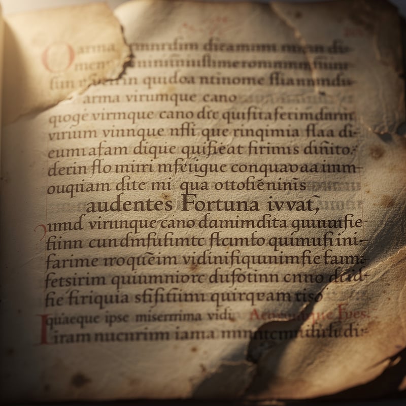 Ancient Manuscript of Aeneid Quote