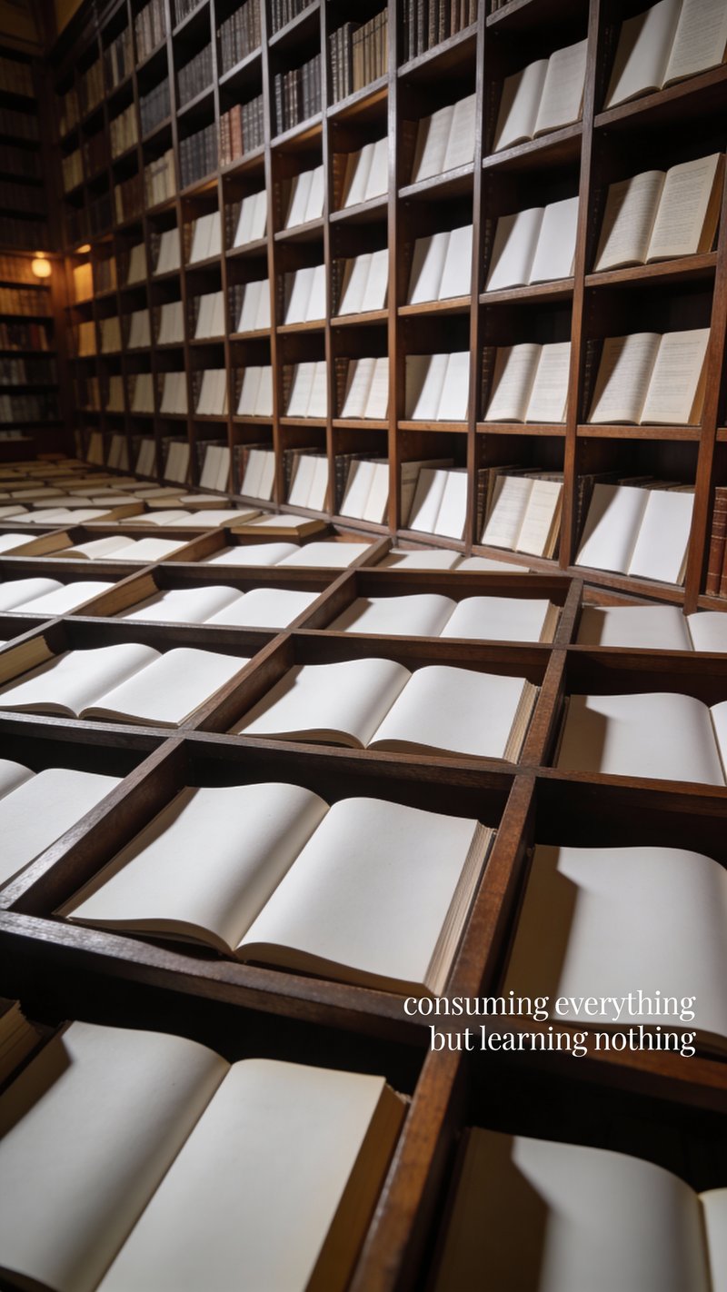 Massive Library with Blank Books