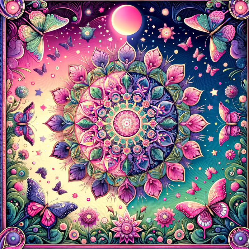 3D Colorful Mandala Butterflies