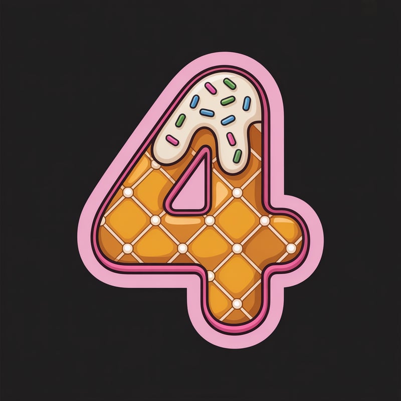 Cartoon Gingerbread Number 4