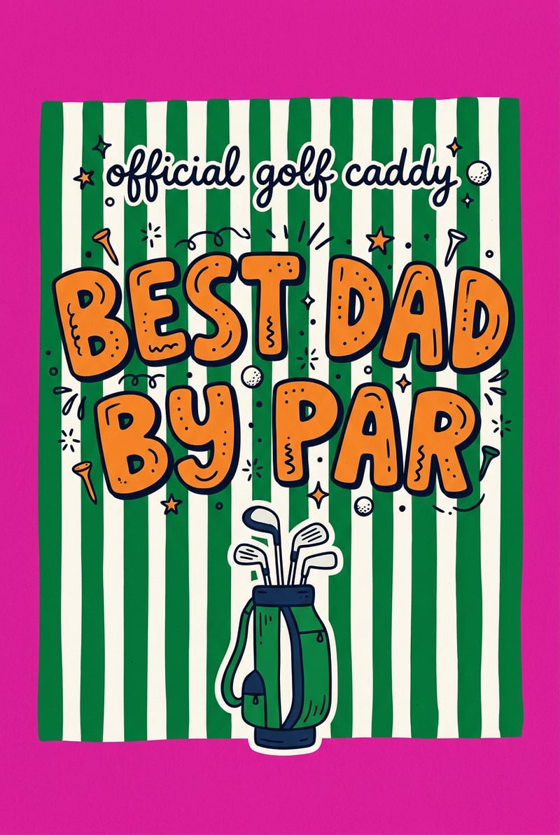 Bold Hand-Drawn Golf Dad T-Shirt Design