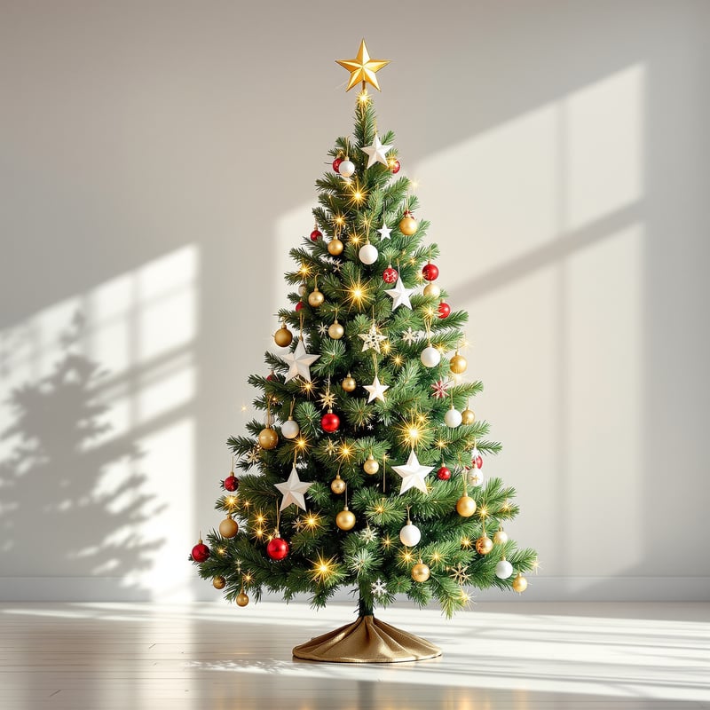 Realistic Christmas Tree in Daylight