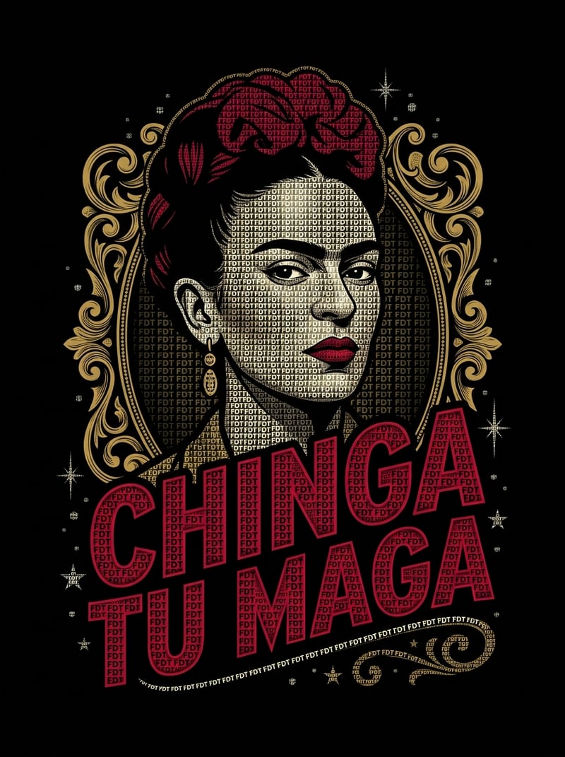 Micrography Frida Kahlo Pop-Art Design