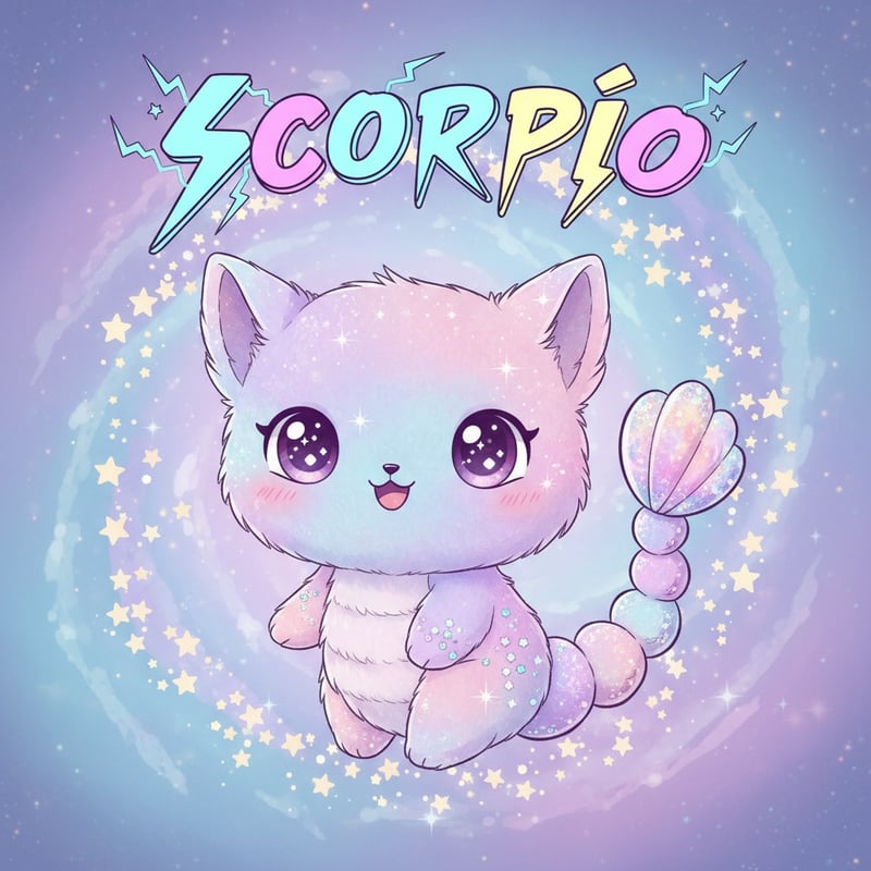 Kawaii Scorpio with Glitter Stinger