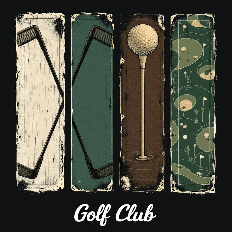 Vintage Golf Art Collage