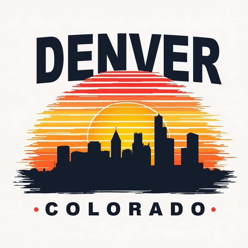 Denver Colorado Sunset Skyline Tee