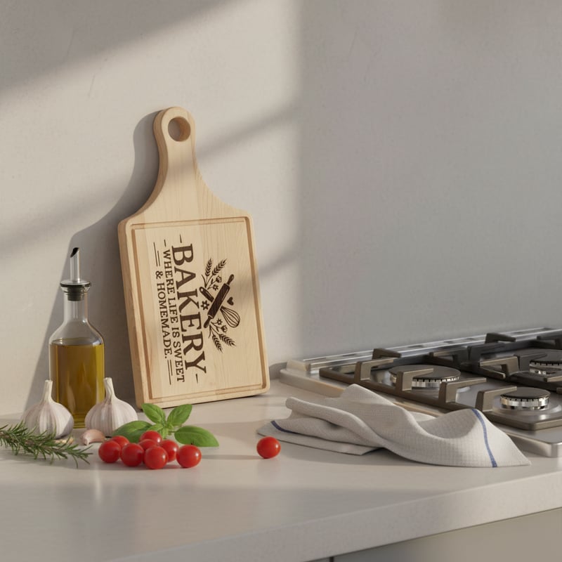 Engraved Cutting Board in Kitchen