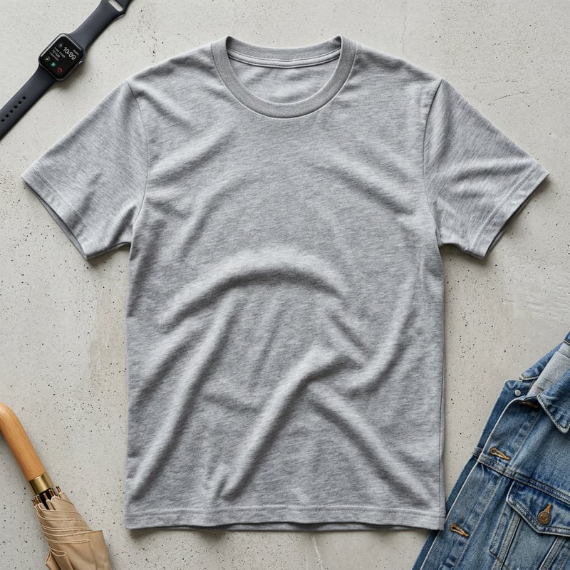 Photorealistic Grey Crew Neck T-Shirt