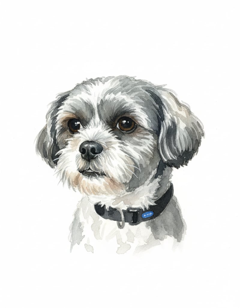 Watercolor Dog Portrait