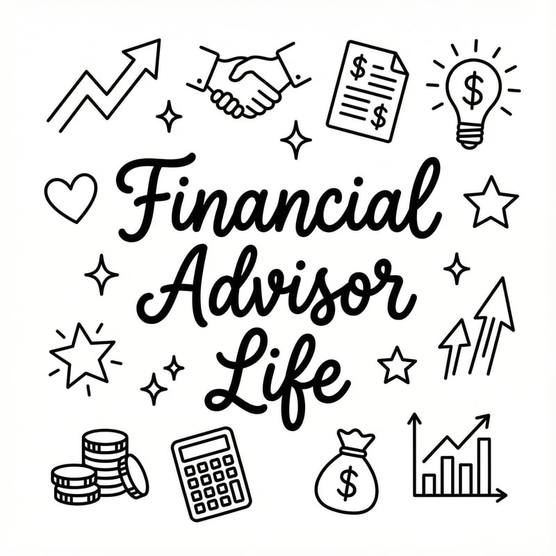 Financial Advisor Life Monoline Doodle