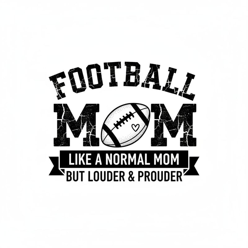 Distressed Football Mom T-Shirt Design
