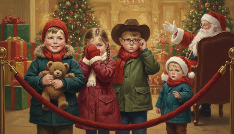 Neighborhood Kids Waiting for Santa