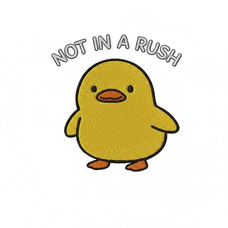 Confident Embroidered Duck Design