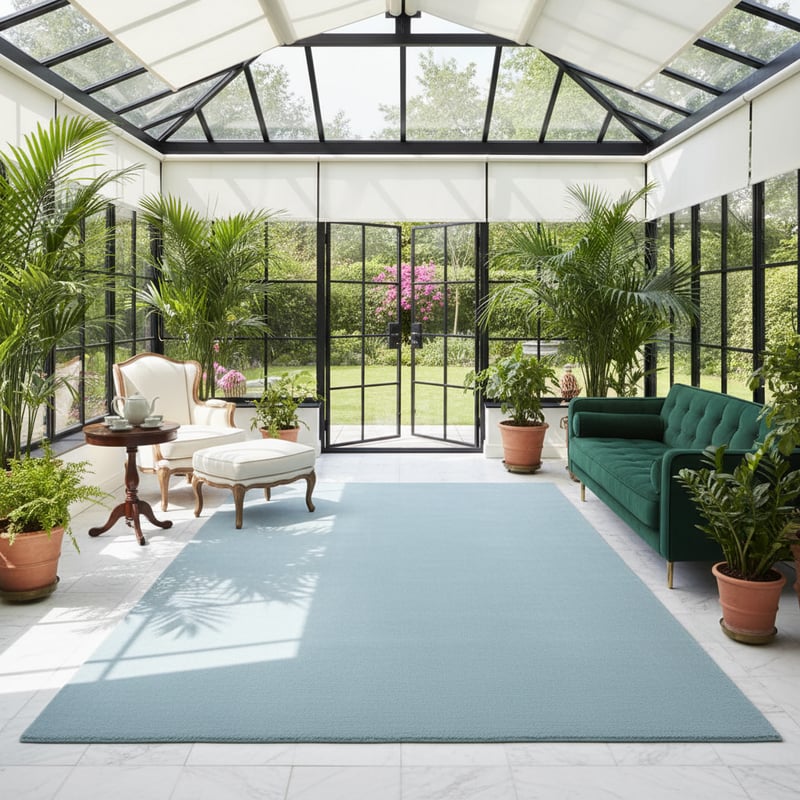 Luxury Garden Room Rug Mockup