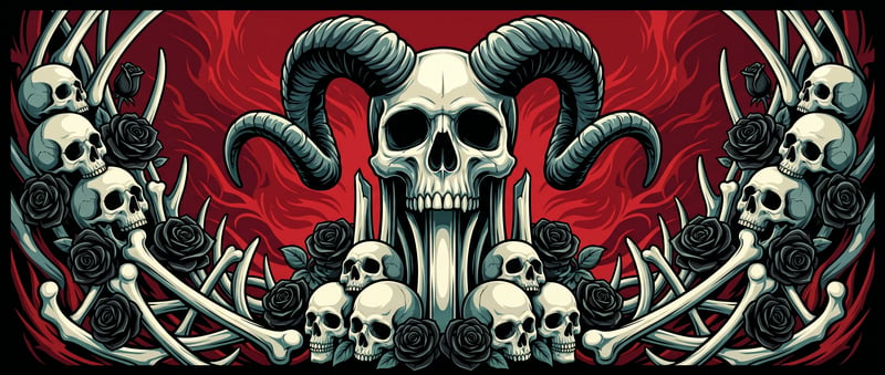 Gothic Skull Monument Artwork