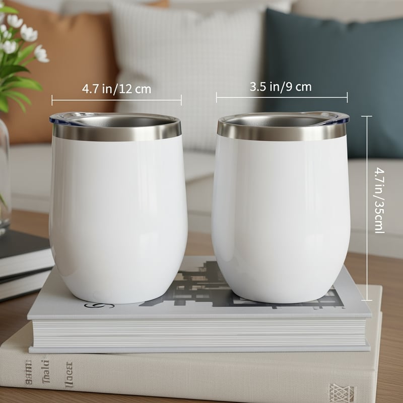 Glossy White Stainless Steel Wine Tumblers