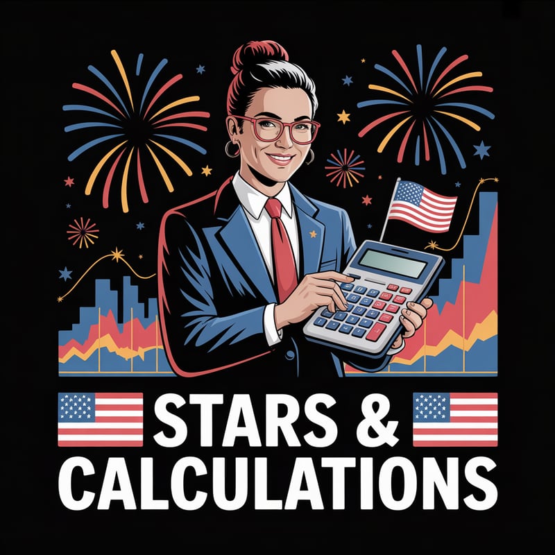 4th of July Accountant Illustration