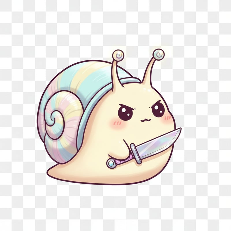 Cute Snail with Tiny Knife