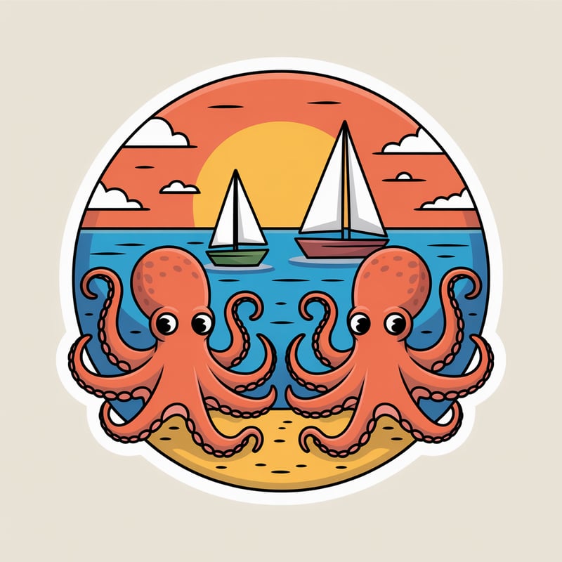 Barcelona Cartoon Badge Illustration