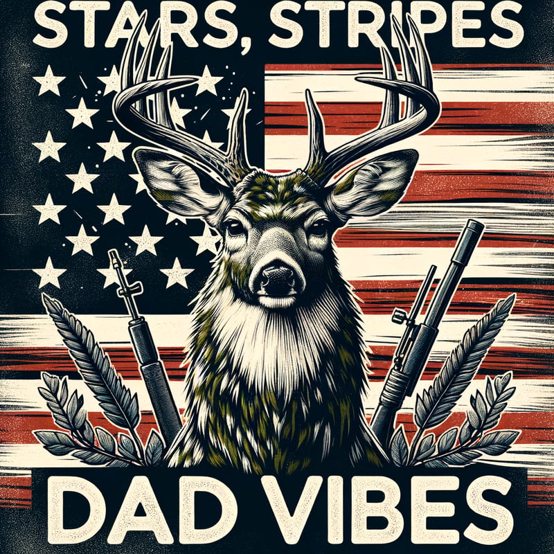 Buck with Camo and American Flag