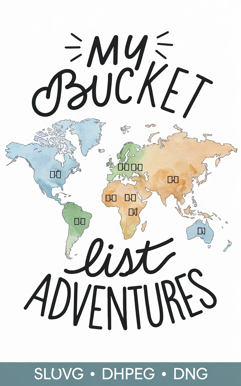Hand-Drawn Watercolor World Map Design