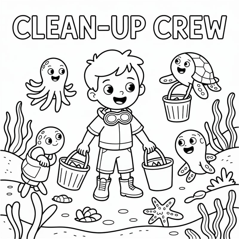 Underwater Explorer Coloring Page