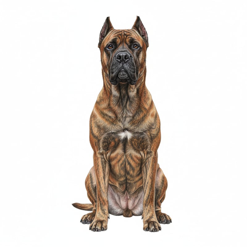 Chestnut Brindle Cane Corso Drawing
