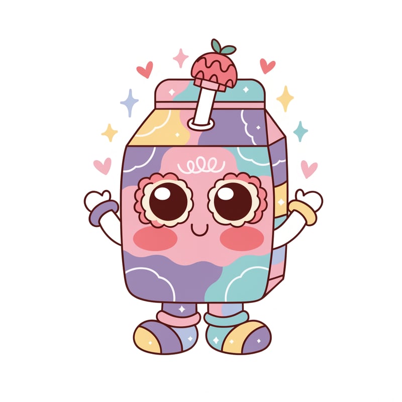Kawaii Strawberry Milk Sticker