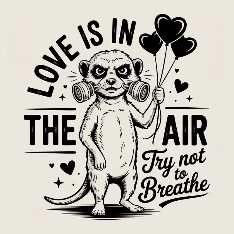 Grumpy Meerkat in Gas Mask Vintage SVG