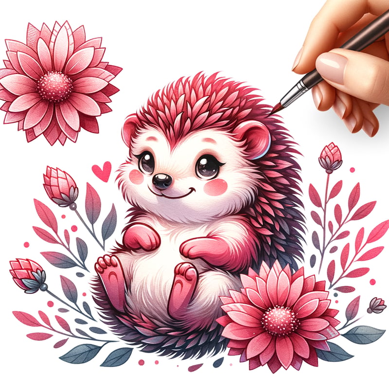 Cute Watercolor Baby Hedgehog Clipart