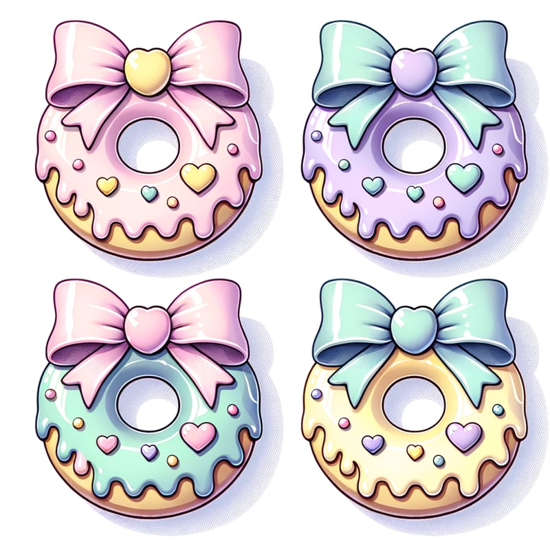 Pastel Donuts with Coquette Bows