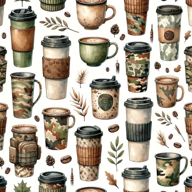 Watercolor Coffee Cup Pattern Wrap